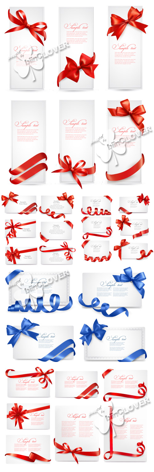 Gift cards with bows and ribbons 0345