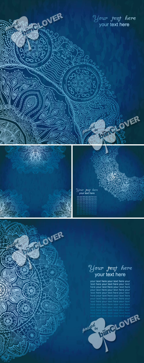 Blue background with lace ornament 0347