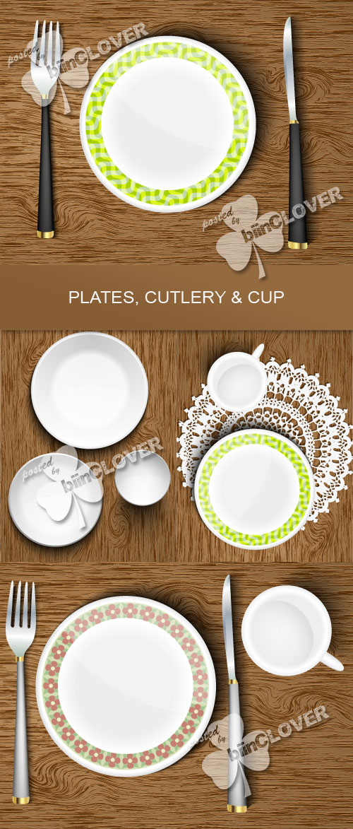 Plates, cutlery and cup 0349