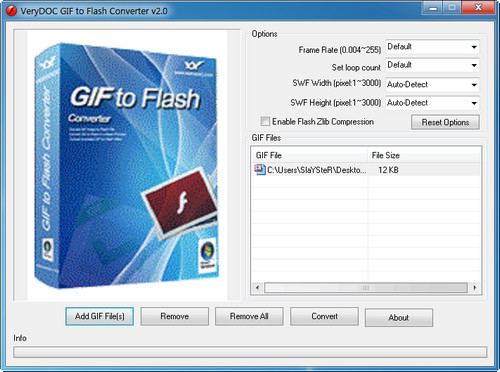 VeryDOC GIF to Flash Converter 2.0