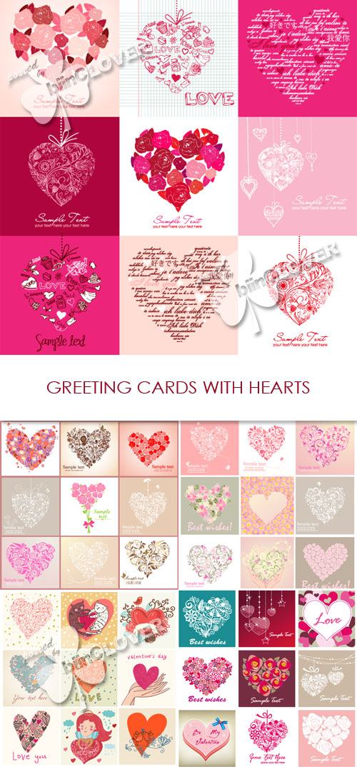 Greeting cards with heart 0350