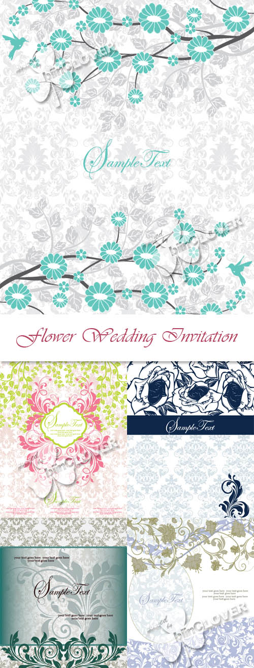 Flower wedding invitation 0359