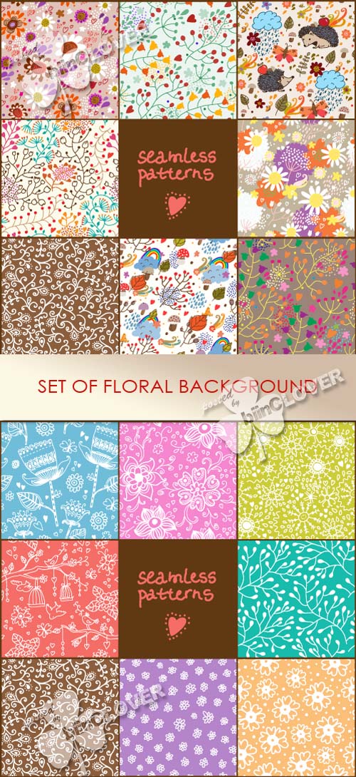 Set of floral backgrounds 0367