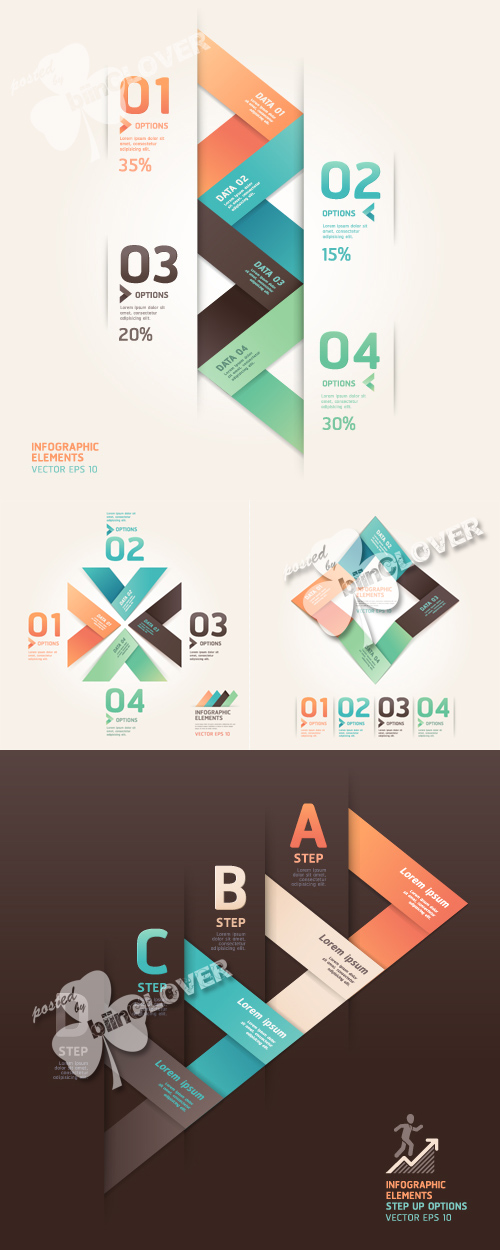 Modern origami infographics and web design 0370