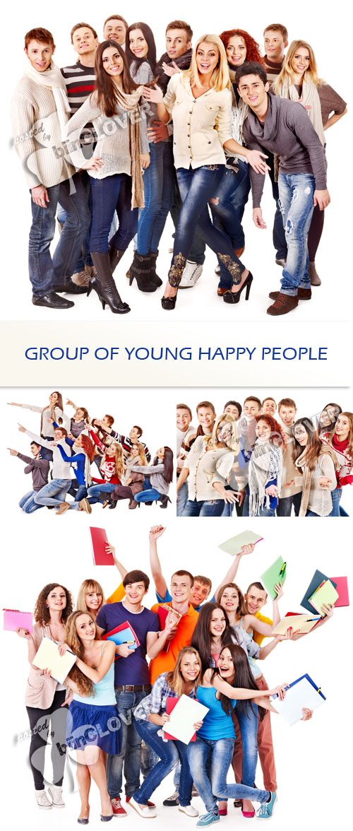 Group of young happy people 0376