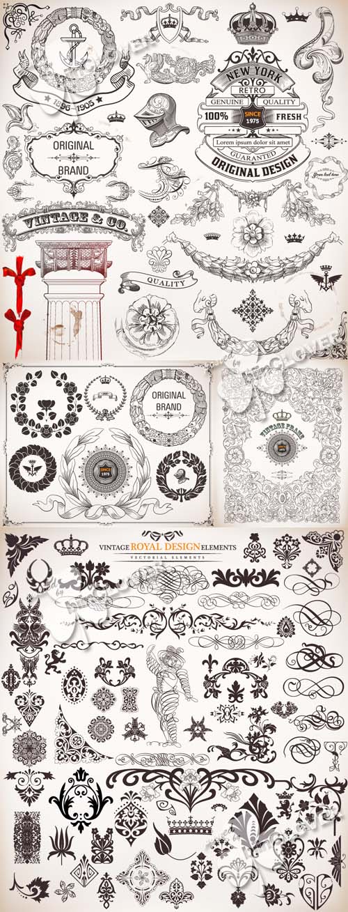 Decorative calligraphic design elements 0381