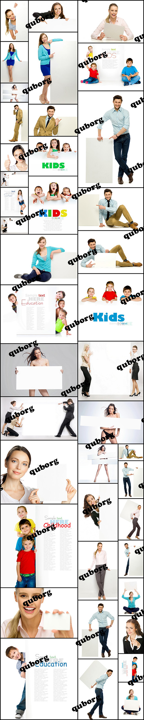 Stock Photos - People with Banner