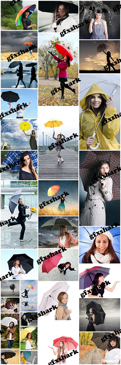 Stock Photos - Women and Umbrella