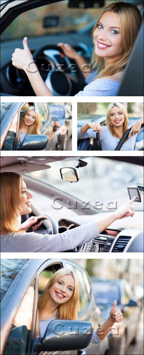  / Girl in the car  -  Stock photo