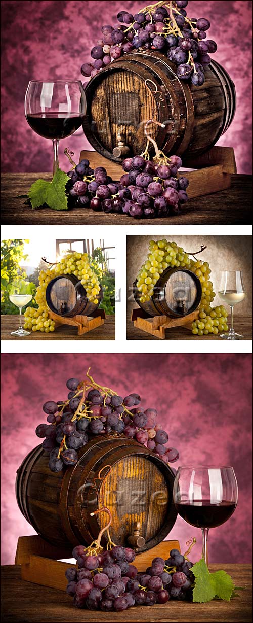      / Wine bottle and wine glass - Stock photo