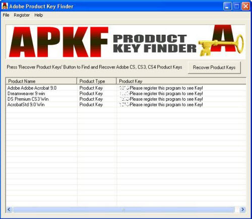 APKF Adobe Product Key Finder 1.9.9.0