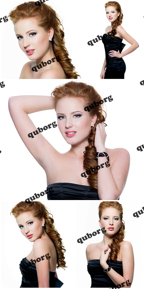 Stock Photos - Red Haired Girls on White Background